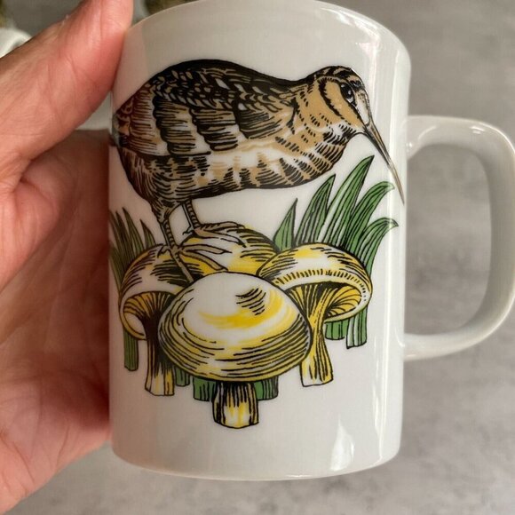 Vintage Saks Fifth Avenue Fitz and Floyd Set of 4 Birds Bunny Handled Mugs RARE - Picture 4 of 8